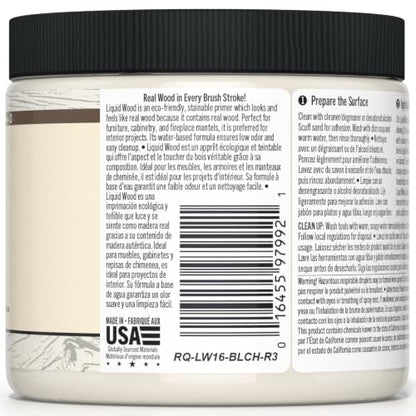 Retique It Liquid Wood - Real Wood Coating (16oz / Bleached) - color: 2 Bleached Wood, size: 16 Fl Oz (Pack of 1)