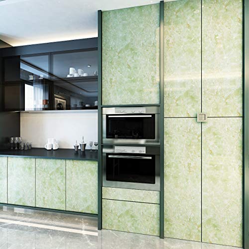 Livelynine Contact Paper for Countertops Kitchen Wallpaper for Walls Backsplash Green Marble Countertop Peel and Stick Waterproof Bathroom Counter Top Covers Desk Table Wrap，Emerald Marble 15.8x78.8 - size: 15.8" x 78.8"