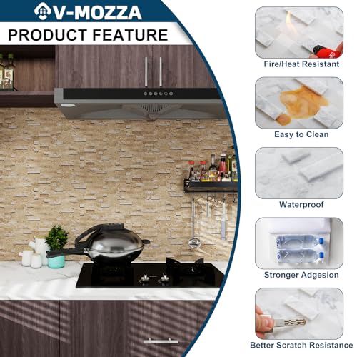5-Pack Sina Pearl Natural Stone Peel & Stick Tile, 8mm Backsplash - color: Sina Pearl