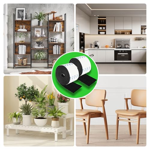 Felt Strips with Adhesive Backing, Adhesive Felt Strips, 2 Felt Rolls 2X 60 Inches Black, Felt Tape with Adhesive Backing, Furniture Felt Strips - size: 2 Rolls 2x60 inch