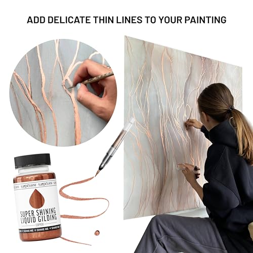 KAMENSKAYA Warm Brass Leaf Paint, Liquid Gilding Paint, 0.68 fl oz - color: Warm Brass, size: 0.68 Fl Oz (Pack of 1)