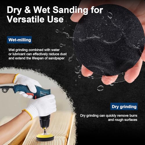 308 PCS 3 Inch Wet Dry Sanding Discs 60-10000 Grit Hook and Loop Sandpaper - color: 3 Inch Sanding Discs