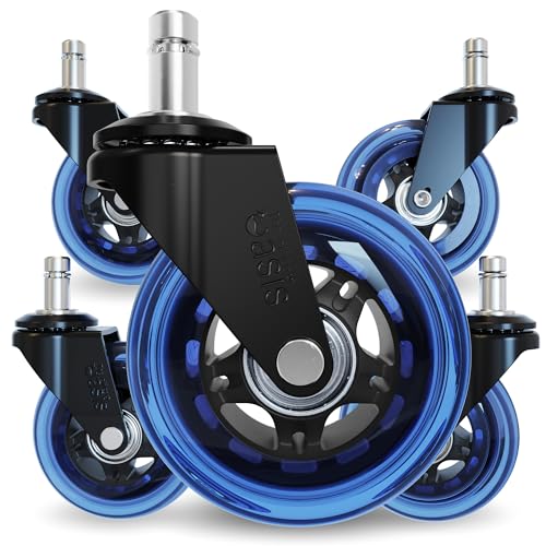 The Office Oasis Original Office Chair Wheels (As Seen On PBS), Blue - color: Blue