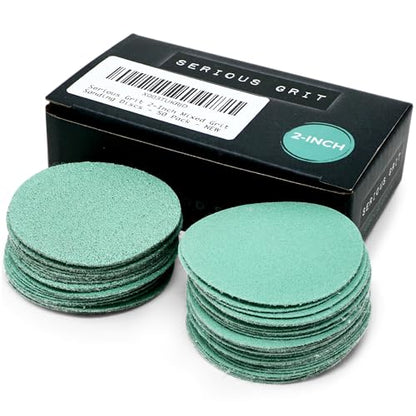 Serious Grit - 2-Inch Sanding Discs - P80 - P220 Assortment - 50 Pack - style: Mixed Grit