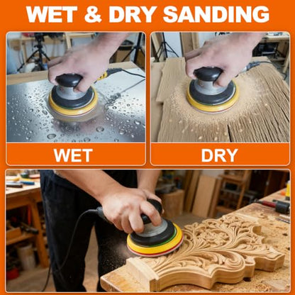 24 PCS 5 Inch Hook and Loop Sanding Sponge Discs Set 800-1000 Grit - size: 5 In 800-1000 Grit 24 PCS