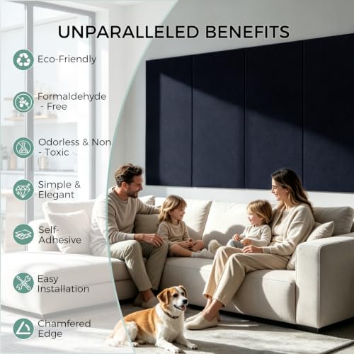TO-TH Acoustic Wall Panels Self-Adhesive Sound Proof Panel 4 Pack,Navy Blue - color: Navy Blue, size: 4 Pack
