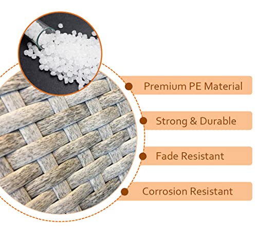 Lahpivieh 130 Ft Wicker Repair Kit, Plastic Wicker Material, Faux Rattan Replacement Supplies for Patio Furniture Sofa Chair Repair (Mottled Grey) - color: Mottled Grey, size: 0.55 Lbs