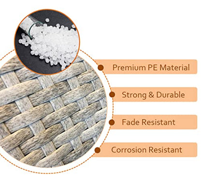 260 Ft Gray Wicker Repair Supplies, Wicker Repair Kit, 1.1 Lbs Plastic Rattan Replacement Material for Patio Furniture Chair Repair (Mottled Grey) - color: Mottled Grey, size: 1.1 Lbs