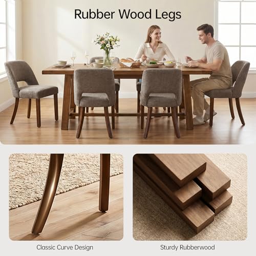 Usaint Upholstered Dining Chairs Set of 4, Modern Fabric Kitchen Chairs - color: Brown