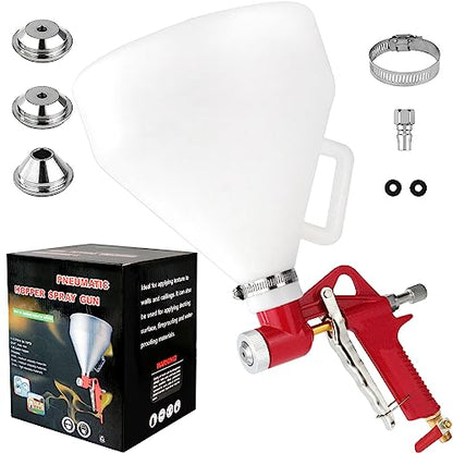 Texture Drywall Sprayer,Air Hopper Spray Guns Paint with 1.5 Gallon Hopper Includes 3 Nozzles(4.0mm/6.0mm/8.0mm) Air Texture Gun for Walls,Ceiling,Stucco Mud,Knockdow,Spray Gun