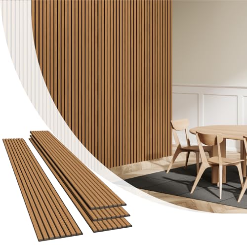 Olanglab Wood Panels for Wall 4Pack 94.5"x12.6" Cherry Toned - color: Cherry Toned