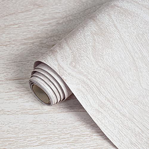 White Wood Wallpaper Wood Grain Contact Paper for Cabinet11.8’’236’’ - size: 11.8"W x 236.2"L