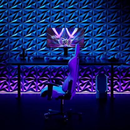 INMOZATA 3D Wall Panels, Diamond Textured PVC Accent Wall Panels - color: A_Black