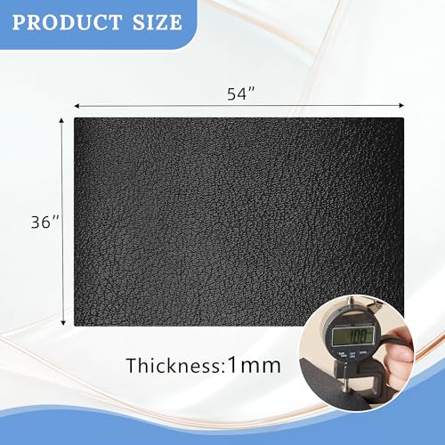 Faux Leather Sheets,Marine Vinyl Fabric,Faux Leather for Crafts. - color: Black, size: 1 Yard