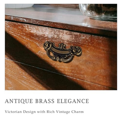 8 Pack Antique Brass Drawer Pulls, 2-1/2 Inch Hole Centers