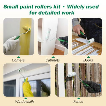 4 Inch Microfiber Paint Roller Kit, 42 Piece, 3/8" Nap - size: 4 Inch Microfiber Paint Roller Kit, 42 Pack