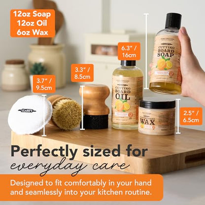 CLARK'S Food Grade Cutting Board Full Care Kit, Orange Lemon Scent - 6 Pack - style: Orange & Lemon Extracts (Full Care Set)
