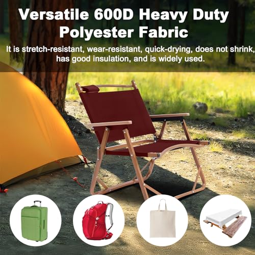 BECHAEO Waterproof Upholstery Canvas Fabric by the Yard, 2 YDS Burgundy - color: Burgundy, size: 2 Yards 58" x 72" (Pre-cut)