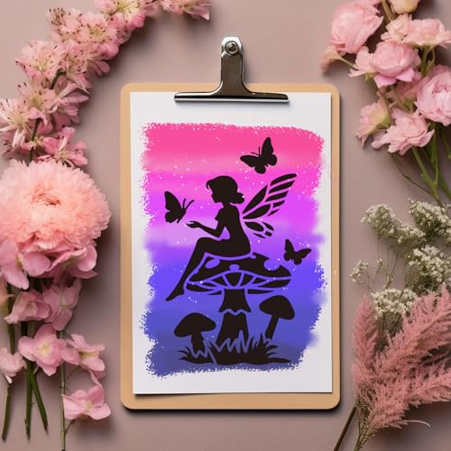16pcs Fairy Stencils for Painting Stencils for Crafts Reusable - style: Fairy