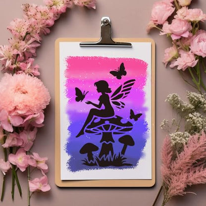16pcs Fairy Stencils for Painting Stencils for Crafts Reusable - style: Fairy
