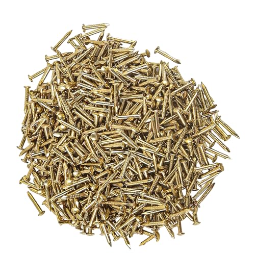 newlng 500pcs Small Nail Round Head Tiny Nails String Art Nails Hand-Made Hardware Accessories Fasteners 1 X 10mm/0.04"X0.4"(DXL) Gold - color: Golden1*10mm