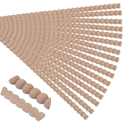 Soengsau 15-Pack 15.75" Unfinished Wood Beaded Trim - Easy to Paint, Cute Decorative Molding DIY Craft for Furniture Frame, Mirror Edge, Wall, Door, Closet, Dresser, Shelf - size: 0.71" (18mm)