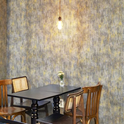 HueBurst Metallic Wallpaper Peel and Stick Modern Gray Gold 17.3" x 480" - color: Light Gray, size: 17.3" x 480"