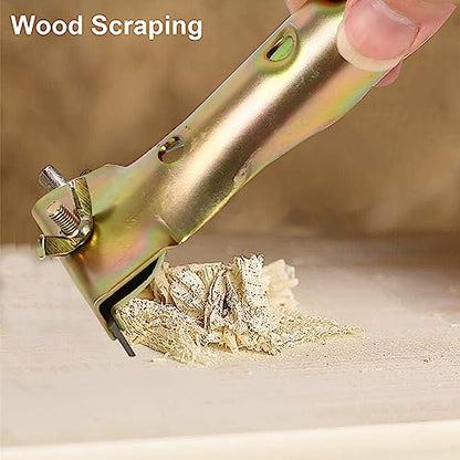 Paint Scraper Tool with 2 Pcs 2" Double-Edged Reversible Extra Blades Heavy Duty Cleaning Carbide Scraper for Removing Varnish Paint Glue Resin Dry Glaze Stains Putty Scratch