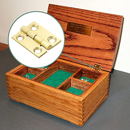 8Pcs 1" Brass Mini Butt Hinges Jewelry Box Cabinet