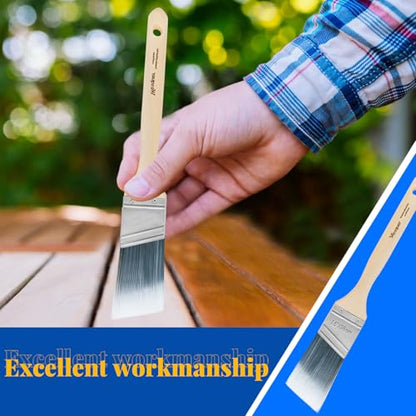 Wesquer 1.5 Inch Angled Paint Brushes 12 Pack Bulk Professional Wall Stain - size: 1.5inch (12 pack)