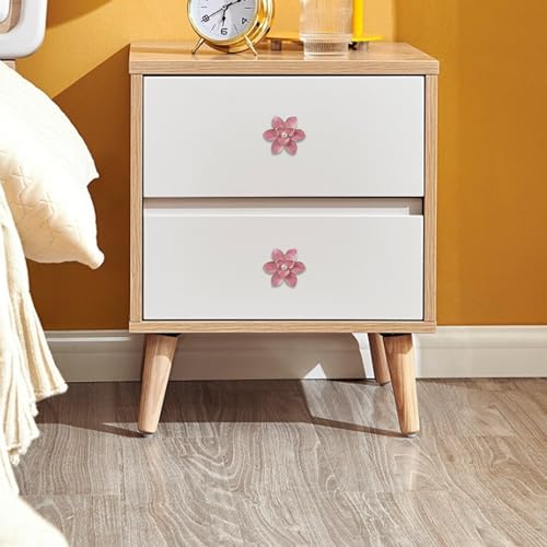 Geesatis Pink Flower Cabinet Knobs,Petal Handles,Zinc Alloy Pulls Handles - style: J-Pink