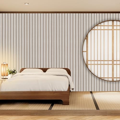 Wood Slat Peel and Stick Wallpaper - 17.5"x100" Light Oak Vinyl Faux Wood Grating Stripe Contact Paper, Self-Adhesive Waterproof Removable Wall Panel for Bedroom Kitchen Office - Easy Install - color: Dead Wood, size: 17.5" x 100"