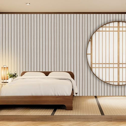 Wood Slat Peel and Stick Wallpaper - 17.5"x100" Light Oak Vinyl Faux Wood Grating Stripe Contact Paper, Self-Adhesive Waterproof Removable Wall Panel for Bedroom Kitchen Office - Easy Install - color: Dead Wood, size: 17.5" x 100"