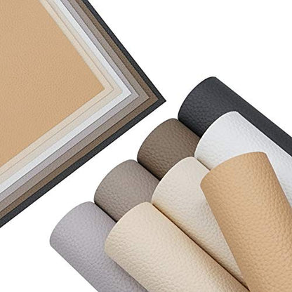 Litchi 8 Pieces 8x12 Inch Litchi Grain Texture Faux Leather Fabric Sheets for Bows and Earrings