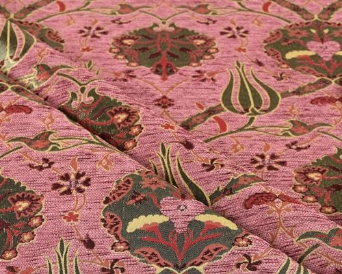 Floral Tulip Upholstery Fabric Bohemian Boho Tapestry Ottoman Turkish Navajo Moroccan Oriental Ethnic Upholstery Fabric by The Yard Meter (5 Yards (55" x 180")) - size: 5 Yards (55" x 180")