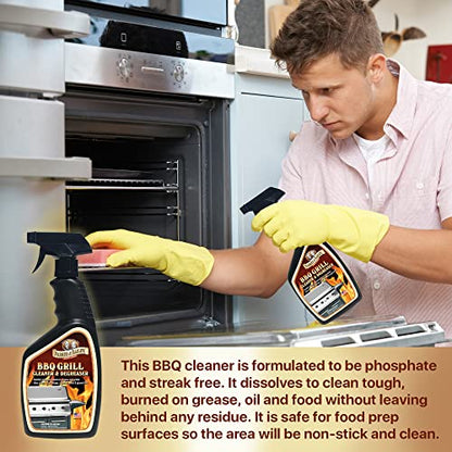 Parker & Bailey Grill Cleaner and Degreaser - BBQ Grill Cleaner Degreaser Cleaner Heavy Duty Countertop Cleaner Stainless Steel Cleaner Glazed Tile Cleaner Cleaning Supplies for Grease and Grime - style: BBQ