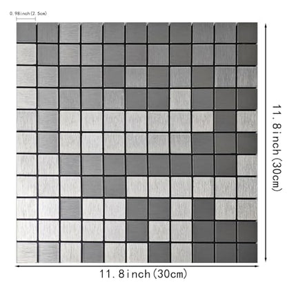 10pcs Waterproof Mosaic Wall Stickers, Silver - color: Silver
