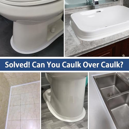 Caulk Tape Waterproof Self Adhesive, No Mess, No Tools Toilet Caulk Tape