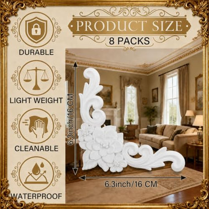 Corner Wall Molding Kit, 6.30 × 6.30 in 8pc