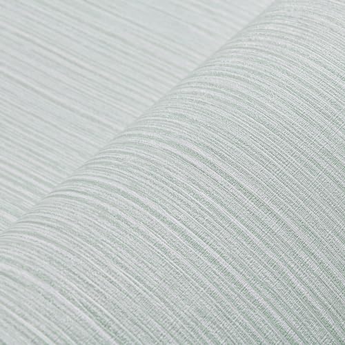 Haimin Grasscloth Wallpaper Textured 24in X 393in Fabric Contact Paper Textured Linen Peel and Stick Self-Adhesive Thick Vinyl Embossed Wallpaper - color: Light Green