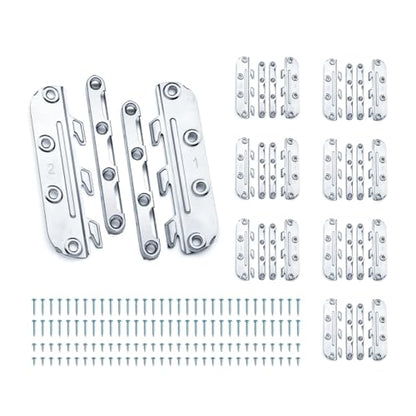 POWERTEC Bed Frame Brackets Surface Mounted - 16PK, Bed Frame Hardware Kit w/Mounting Screws for Headboard Hardware, Bed Hooks, Locks, Hinge Rail, No Mortise Bed Rail Brackets, Repair Kit - 71425-P4 - size: Set of 16