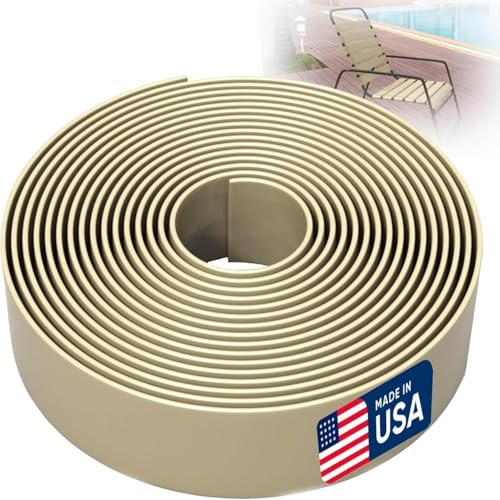 KOMORAX 200ft Long 1.5" Wide Vinyl Chair Strapping. Repair & Replacement Matte Finish.for Patio Outdoor Lawn Garden Durable Attractive (Driftwood) - color: Driftwood
