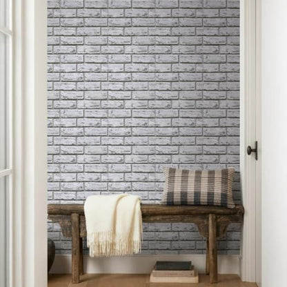 Commomy Faux Brick Wall Panels Peel and Stick Thin PVC 10 Pcs 11.8" x 11.8" - color: Brick-UH