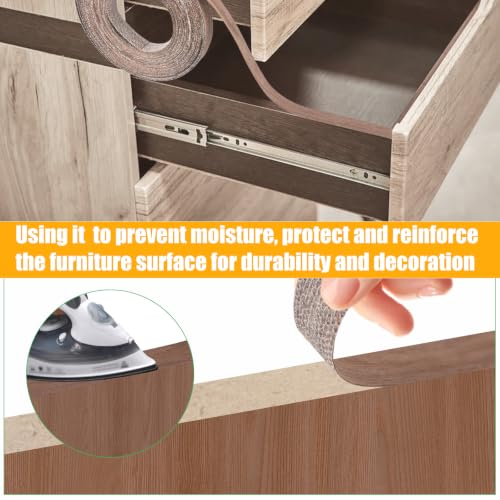 Black Walnut Edge Banding,3/4 Inch x 50 ft Roll Pre-Glued Iron On Wood Veneer Edging Banding Tape with Hot Melt Adhesive Flexible Edge Band for DIY & Professional Projects - color: Black Walnut Wood, size: 3/4 Inch x 50 ft