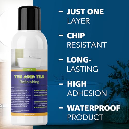 Tub and Tile Paint, 13.5 oz High-Gloss White Touch Up Paint for Bathtub - color: 13.5 Fl Oz (White)