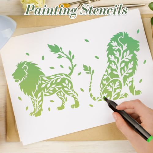 Animal Flower Stencils for Crafts Reusable 24Pcs Stencils(7.8X7.8 Inch) - color: Animal 7