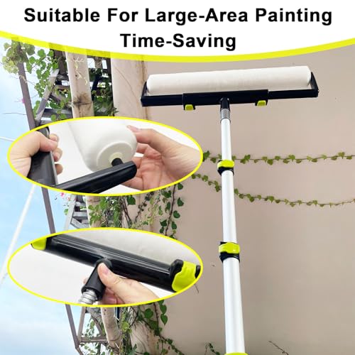 15 Pcs 18" Paint Roller Kit with Extension Pole, Adjustable Roller Frame