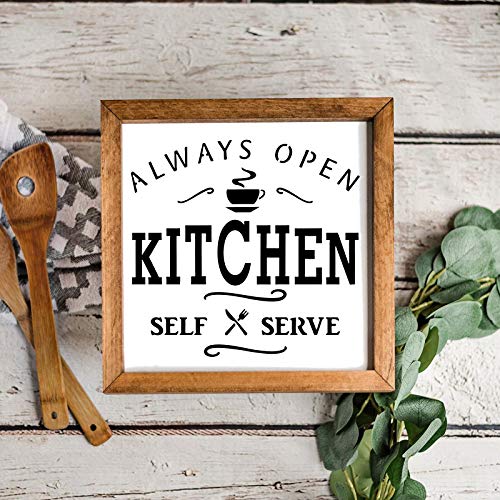 10 Set Farmhouse Kitchen Stencil, Homemade Bakery Rustic Sign Painting Stencils for Home Dining Room Wall Decoration Reusable Templates DIY Wood Sign - style: Farmhouse Kitchen