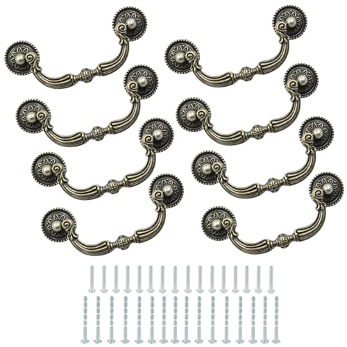 8 Pack 3.5" Hole Center Bail Pull Antique Bronze Drawer Handle - color: Antique Bronze(8 PCS), size: 3.5 Inch