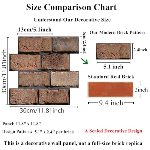 3D Brick Wall Panels Peel and Stick,10 PCS PVC Textured Wall Tiles - color: 4Lines Seamless Brown Stone